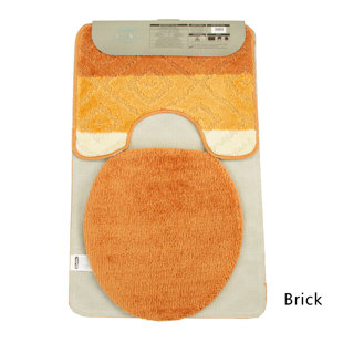 Orange bath mat sale set